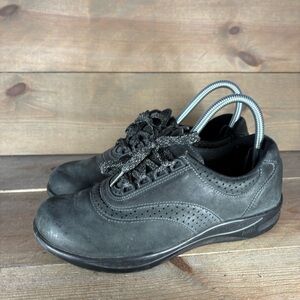 sas womens size 7.5 shoes black leather comfort walk easy sneakers